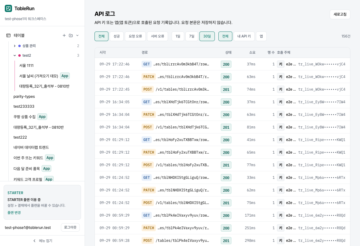API 로그
